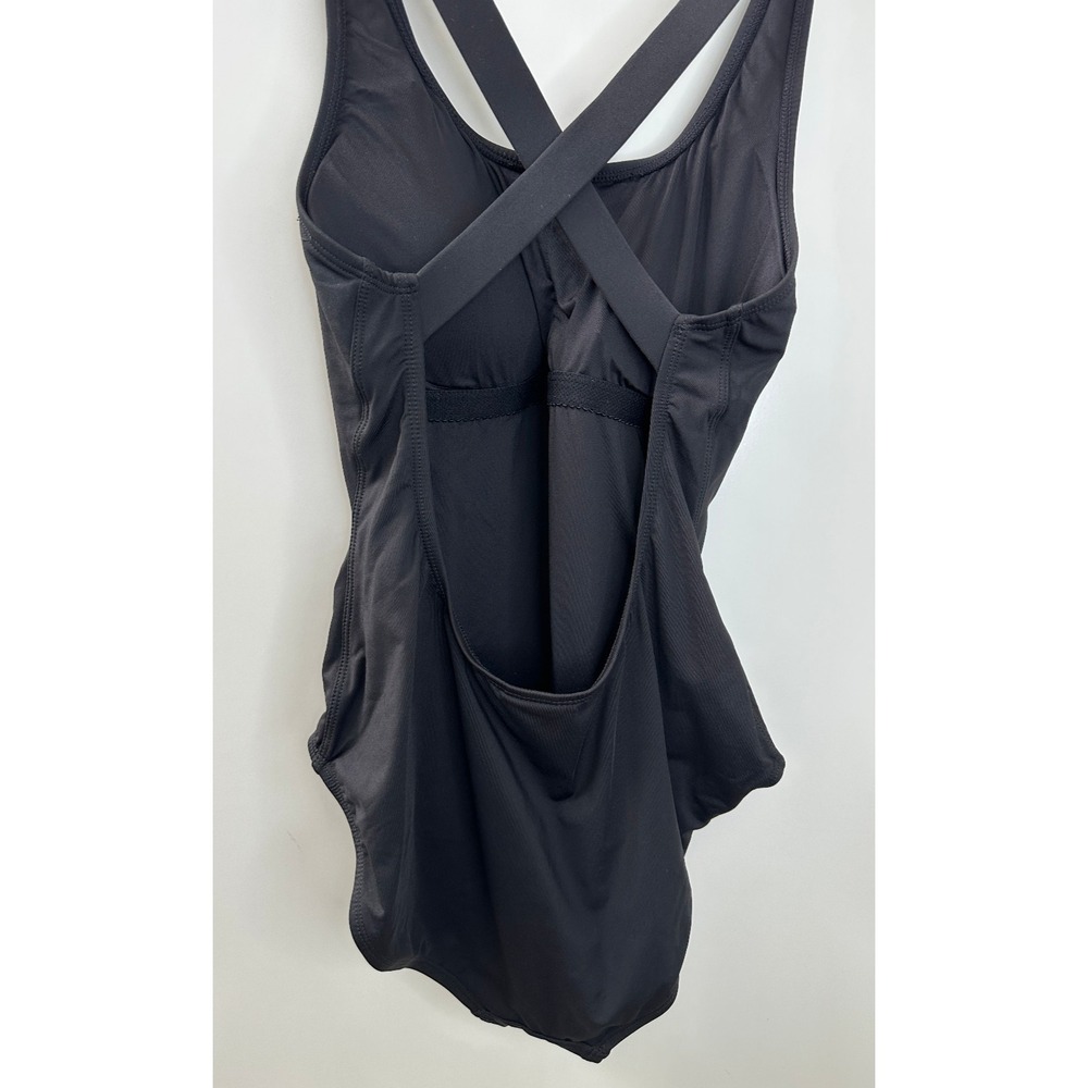 Andie One Piece Swimsuit Black Criss Cross Open Back Scoop Neck Womens Large - Picture 10 of 12